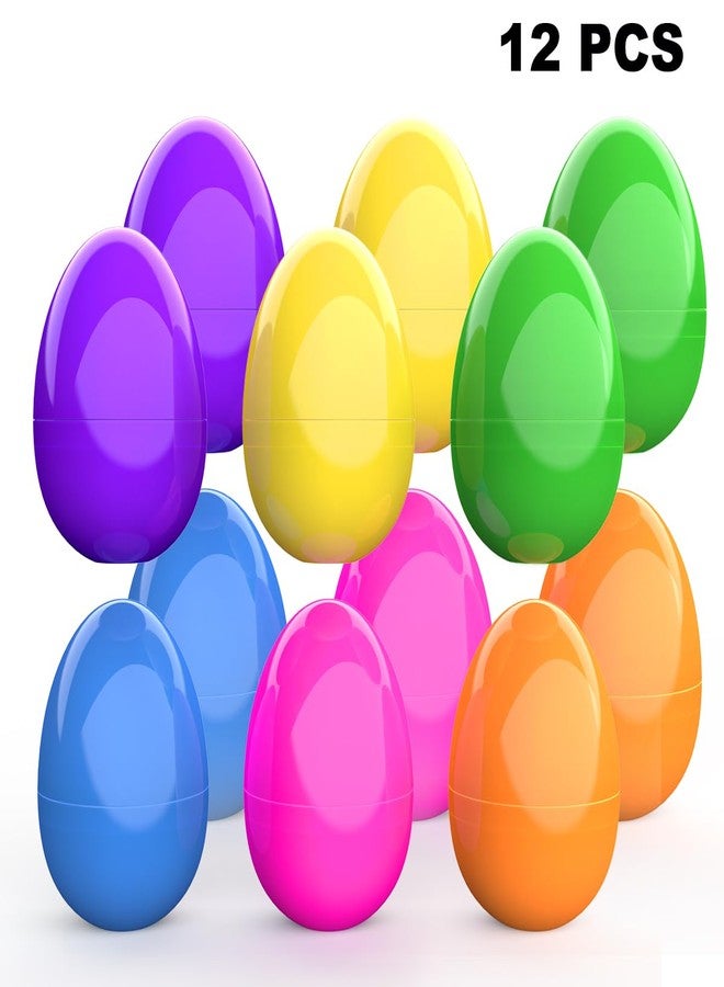 CALEST 12 Pcs Jumbo Easter Eggs, 6 Inch Fillable Plastic Easter Eggs Bright Color for Easter Hunt Party Supplies, Large Colorful Easter Eggs for Toddler Toy, Basket Stuffers, Toys Filling Treats - Image 2